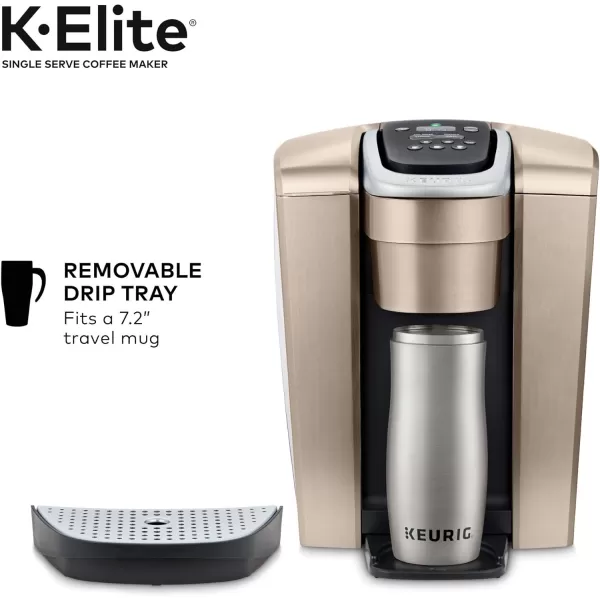 Keurig KElite SingleServe KCup Pod Coffee Maker Brushed SilverBrushed Gold Coffee Maker