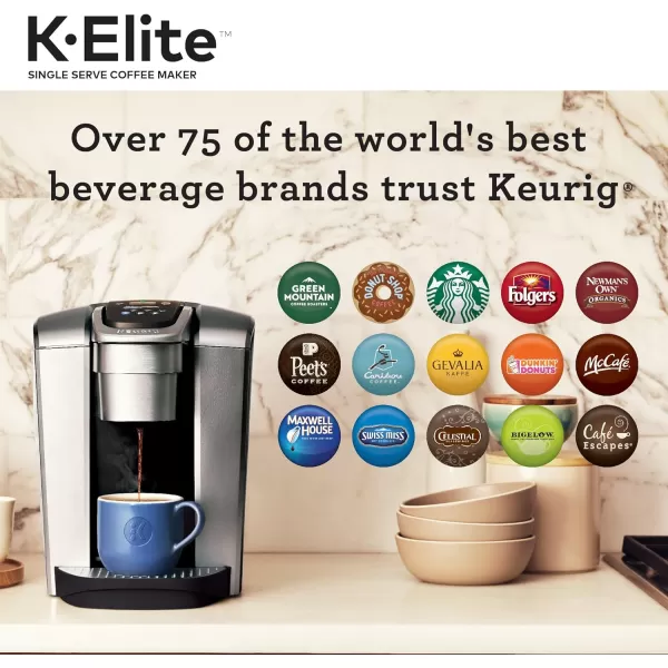 Keurig KElite SingleServe KCup Pod Coffee Maker Brushed SilverBrushed Silver Coffee Maker