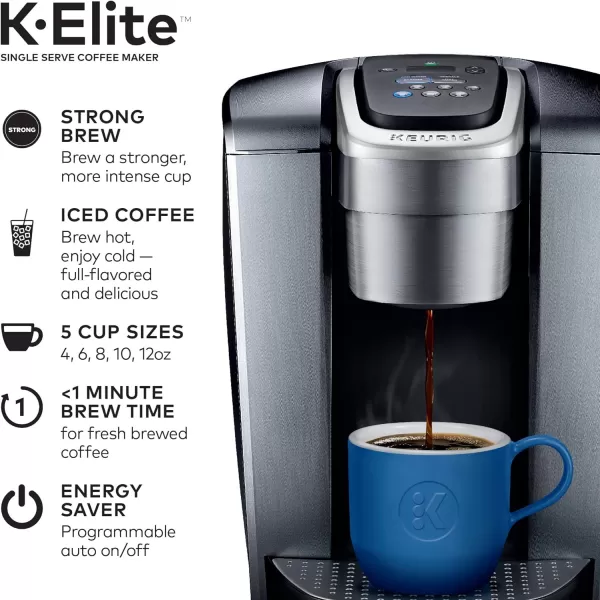 Keurig KElite SingleServe KCup Pod Coffee Maker Brushed SilverBrushed Silver Coffee Maker