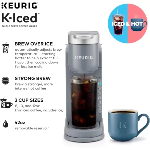 Keurig KIced Single Serve Coffee Maker  Brews Hot and Cold  WhiteRegular Gray