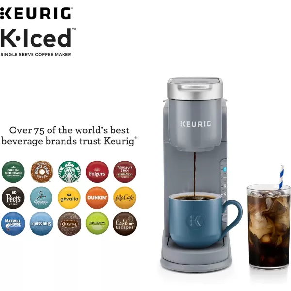 Keurig KIced Single Serve Coffee Maker  Brews Hot and Cold  WhiteRegular Gray