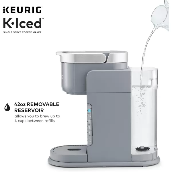 Keurig KIced Single Serve Coffee Maker  Brews Hot and Cold  WhiteRegular Gray