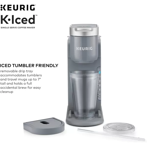 Keurig KIced Single Serve Coffee Maker  Brews Hot and Cold  WhiteRegular Gray