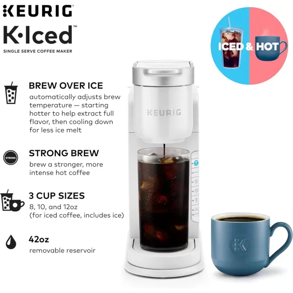 Keurig KIced Single Serve Coffee Maker  Brews Hot and Cold  WhiteRegular White