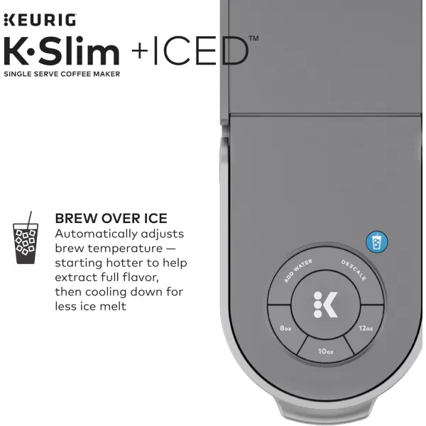 Keurig KSlim  ICED Single Serve Coffee Maker Brews 8 to 12oz Cups GrayKeurig KSlim  ICED Single Serve Coffee Maker Brews 8 to 12oz Cups Gray