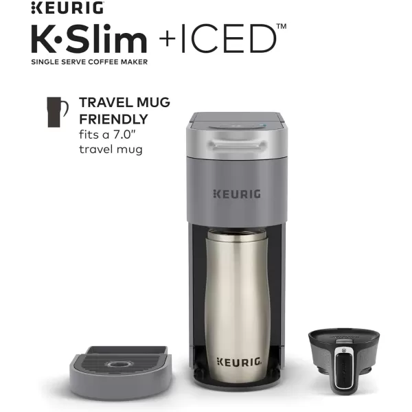 Keurig KSlim  ICED Single Serve Coffee Maker Brews 8 to 12oz Cups GrayKeurig KSlim  ICED Single Serve Coffee Maker Brews 8 to 12oz Cups Gray