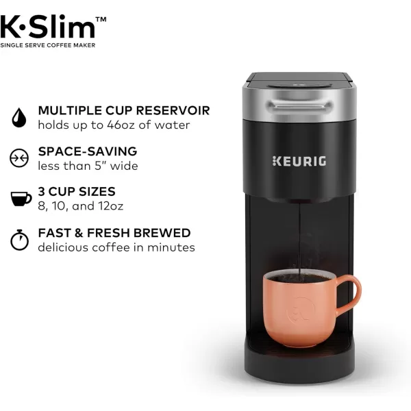 Keurig KSlim Single Serve Coffee Maker with Keurig Entertainers Collection Variety Pack 40 KCup PodsKeurig KSlim Single Serve Coffee Maker with Keurig Entertainers Collection Variety Pack 40 KCup Pods