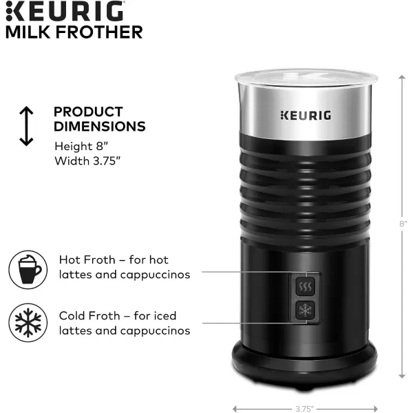 Keurig KSlim SingleServe KCup Coffee Maker Black and Keurig Standalone Milk Frother BlackKeurig KSlim SingleServe KCup Coffee Maker Black and Keurig Standalone Milk Frother Black