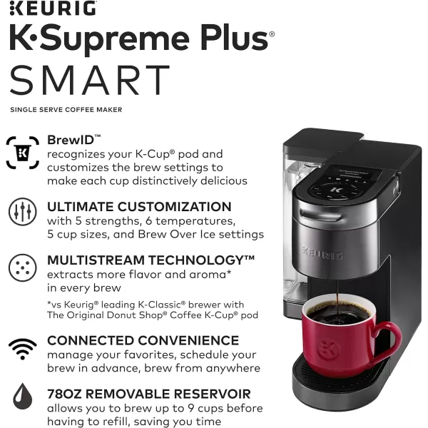 Keurig KSupreme Plus SMART Single Serve KCup Pod Coffee Maker BlackK Supreme Plus SMART  Peets Variety Pack Coffee