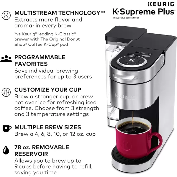 Keurig KSupreme Plus Single Serve KCup Pod Coffee Maker MultiStream Technology Stainless SteelKSupreme Plus  Caribou Variety Pack Coffee