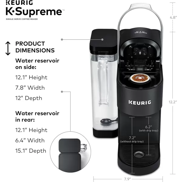 Keurig KSupreme Single Serve KCup Pod Coffee Maker MultiStream Technology BlackBlack Coffee Maker