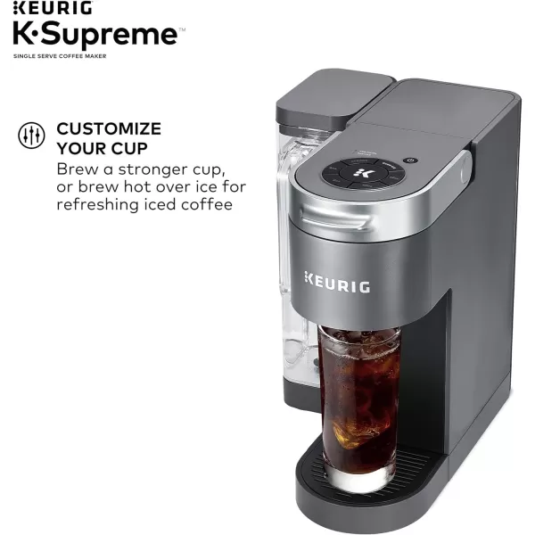 Keurig KSupreme Single Serve KCup Pod Coffee Maker MultiStream Technology BlackGray Coffee Maker