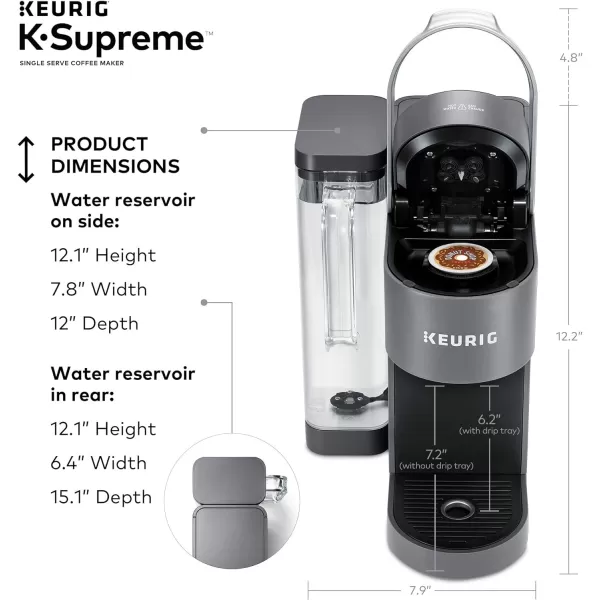 Keurig KSupreme Single Serve KCup Pod Coffee Maker MultiStream Technology BlackGray Coffee Maker