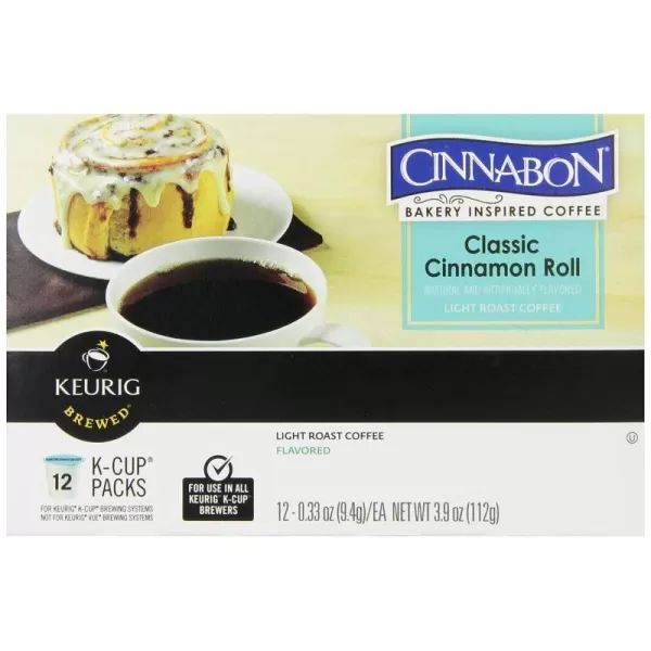 Cinnabon Classic Cinnamon Roll Keurig SingleServe KCup Pods Light Roast Coffee 72 Count 6 Packs of 12Cinnamon 12 Count Pack of 6