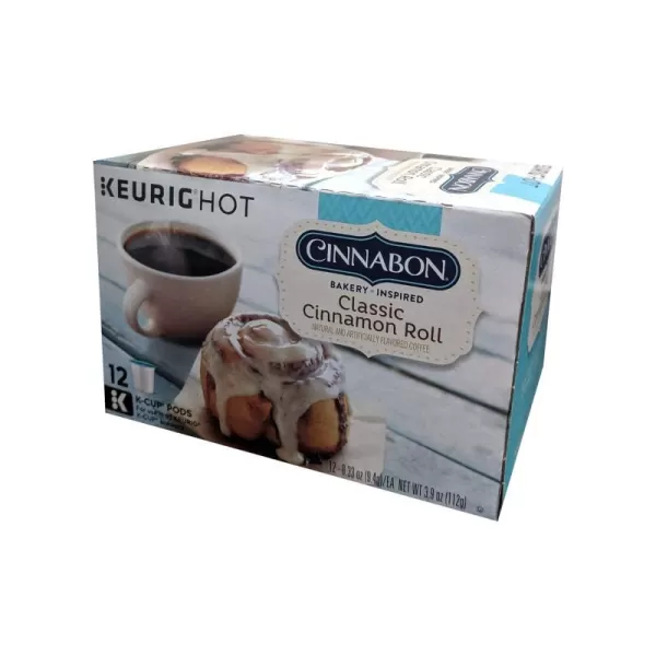 Cinnabon Classic Cinnamon Roll Keurig SingleServe KCup Pods Light Roast Coffee 72 Count 6 Packs of 12Classic Cinnamon Roll 12 Count Pack of 1