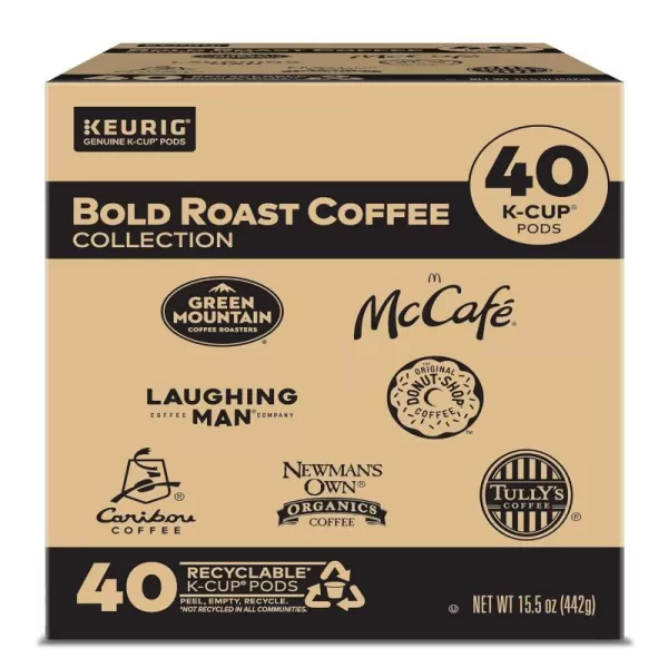 Keurig Entertainers Collection Variety Pack SingleServe KCup Pods 40 CountBold Roast Variety 40 Count Pack of 1