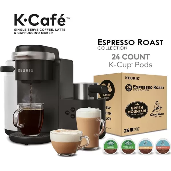 Keurig KCaf Coffee Maker Single Serve KCup Pod Coffee Latte and Cappuccino Maker Charcoal and Espresso Roast KCup Pod Variety Pack 24 CountKeurig KCaf Coffee Maker Single Serve KCup Pod Coffee Latte and Cappuccino Maker Charcoal and Espresso Roast KCup Pod Variety Pack 24 Count