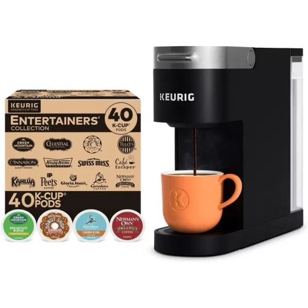 Keurig KSlim Single Serve Coffee Maker with Keurig Entertainers Collection Variety Pack 40 KCup PodsKeurig KSlim Single Serve Coffee Maker with Keurig Entertainers Collection Variety Pack 40 KCup Pods