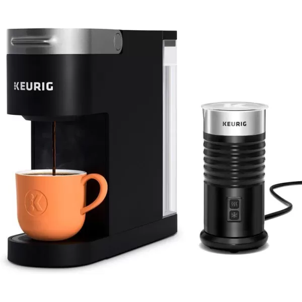 Keurig KSlim SingleServe KCup Coffee Maker Black and Keurig Standalone Milk Frother BlackKeurig KSlim SingleServe KCup Coffee Maker Black and Keurig Standalone Milk Frother Black