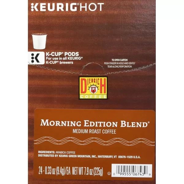 Diedrich Coffee Morning Edition Blend SingleServe Keurig KCup Pods Medium Roast Coffee 24 Count Pack of 4Morning Edition Blend 24 Count Pack of 1