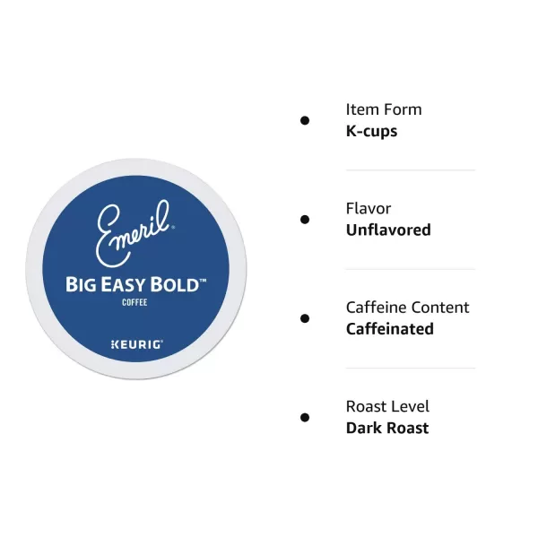 Emeril Big Easy Bold SingleServe Keurig KCup Pods Dark Roast Coffee Pods 96 Count120 Count Pack of 1