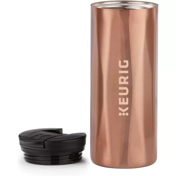 Keurig Faceted Stainless Steel Coffee Travel Mug Fits Under Any Keurig KCup Pod Coffee Maker 14 oz CopperCopper