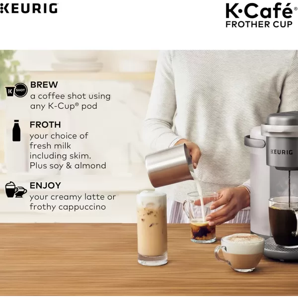 Keurig KCaf Milk Frother Cup Replacement Part or Extra80 milliliters Hot and Cold Frothing Compatible with Keurig KCaf Coffee Makers Only NickelKeurig KCaf Milk Frother Cup Replacement Part or Extra80 milliliters Hot and Cold Frothing Compatible with Keurig KCaf Coffee Makers Only Nickel