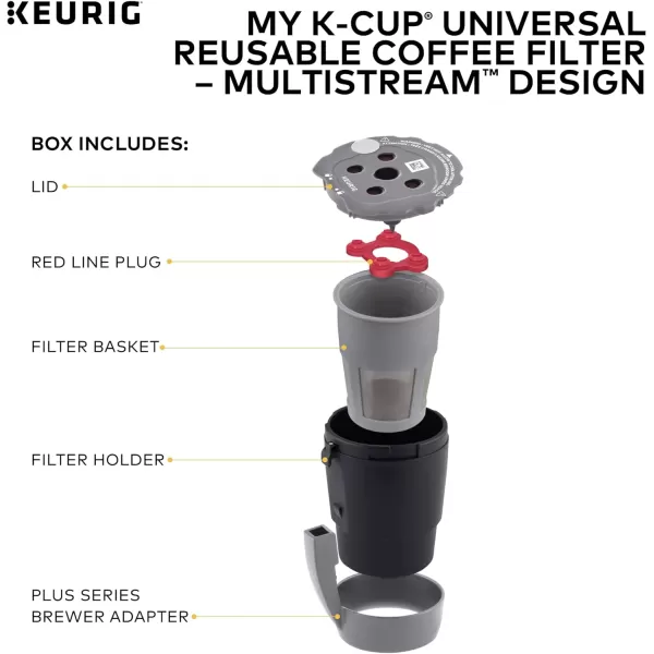 Keurig My KCup Universal Reusable Filter MultiStream Technology  GrayFilter