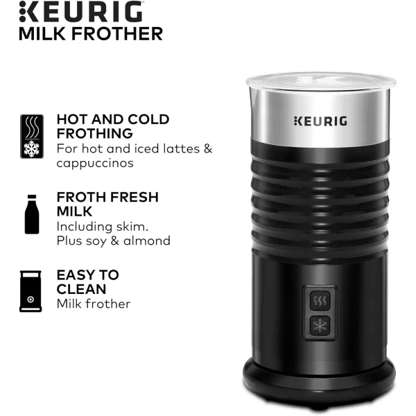 Keurig Standalone Frother Works NonDairy Milk Hot and Cold Frothing 6 Oz BlackBlack Milk Frother  Brewer Maintenance Kit
