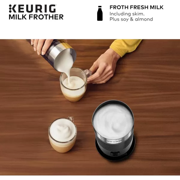 Keurig Standalone Frother Works NonDairy Milk Hot and Cold Frothing 6 Oz BlackBlack Milk Frother