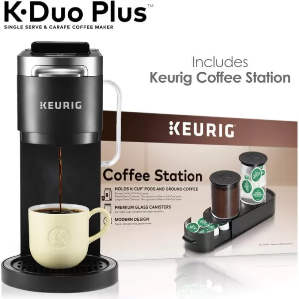 Keurig KDuo Plus Coffee Maker Single Serve KCup Pod and 12 Cup Carafe Brewer with Keurig Station KCup Pod amp Ground Coffee Storage Unit BlackKeurig KDuo Plus Coffee Maker Single Serve KCup Pod and 12 Cup Carafe Brewer with Keurig Station KCup Pod amp Ground Coffee Storage Unit Black