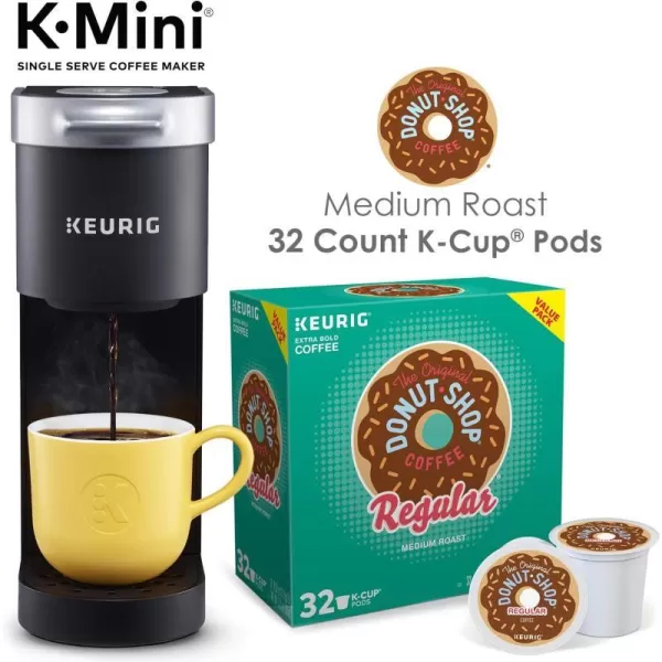 Keurig KMini Single Serve Coffee Maker with Donut Shop Coffee Pods 32 countKeurig KMini Single Serve Coffee Maker with Donut Shop Coffee Pods 32 count