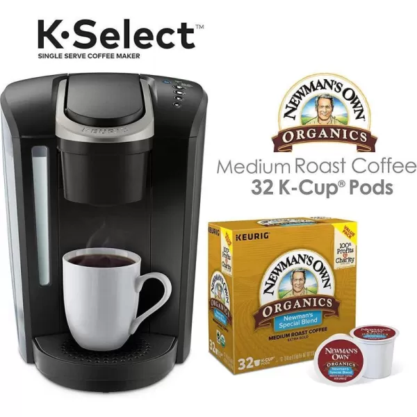 Keurig KSelect Coffee Maker Single Serve KCup Pod Coffee Brewer Black and Newmans Own Special Blend KCup Pods 32 CountKeurig KSelect Coffee Maker Single Serve KCup Pod Coffee Brewer Black and Newmans Own Special Blend KCup Pods 32 Count