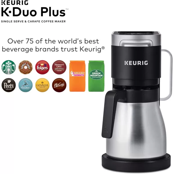 Keurig KDuo Plus Coffee Maker Single Serve KCup Pod and 12 Cup Carafe Brewer with Green Mountain Ground Coffee Favorites Collection 12 oz Bagged 3 CountKDuo Plus  Peets Major Dickasons Medium Roast 32ct KCup Pods