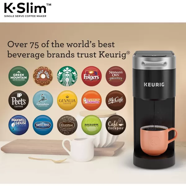 Keurig KSlim Single Serve Coffee Maker with McCaf Classic Collection Variety Pack 40 Count KCup PodsKSlim  Coffee Lovers Variety Pack 40ct KCup Pods