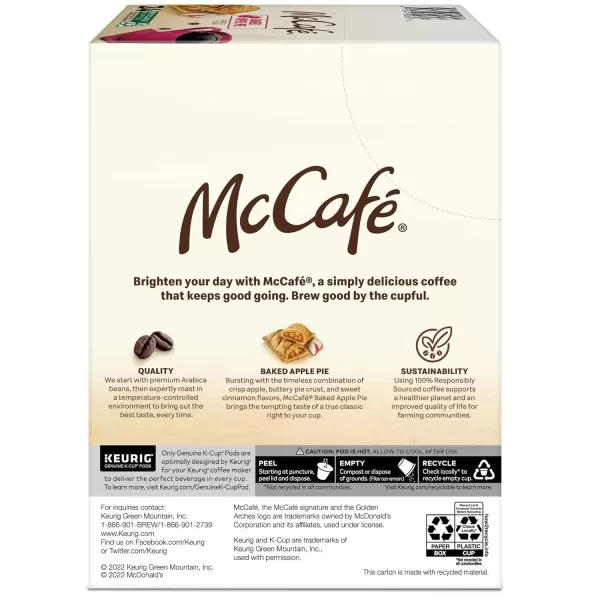 McCafe Classic Collection SingleServe Coffee KCup Pods Classic Collection Variety Pack 40 CountBaked Apple Pie 1 Count Pack of 96