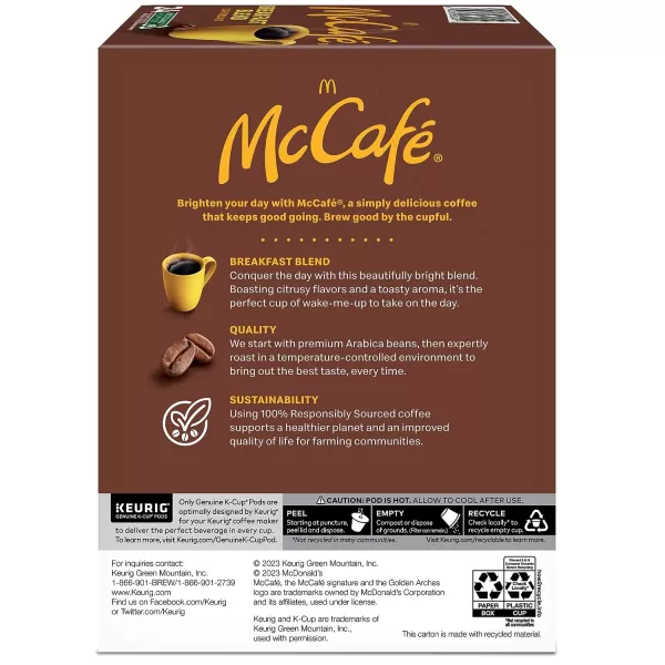 McCafe Classic Collection SingleServe Coffee KCup Pods Classic Collection Variety Pack 40 CountBreakfast Blend 24 Count Pack of 1