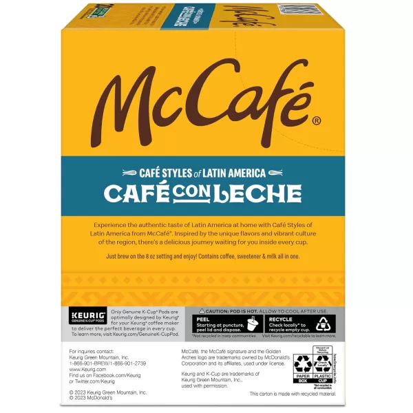 McCafe Classic Collection SingleServe Coffee KCup Pods Classic Collection Variety Pack 40 CountCaf con Leche 1 Count Pack of 20