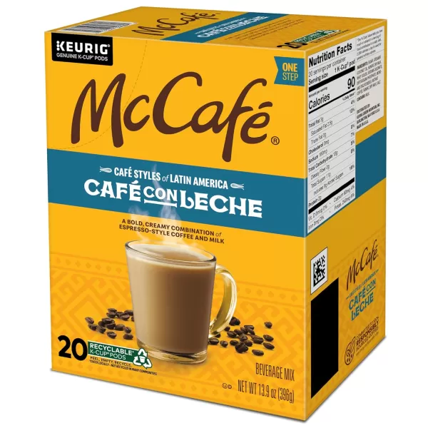 McCafe Classic Collection SingleServe Coffee KCup Pods Classic Collection Variety Pack 40 CountCaf con Leche 1 Count Pack of 20