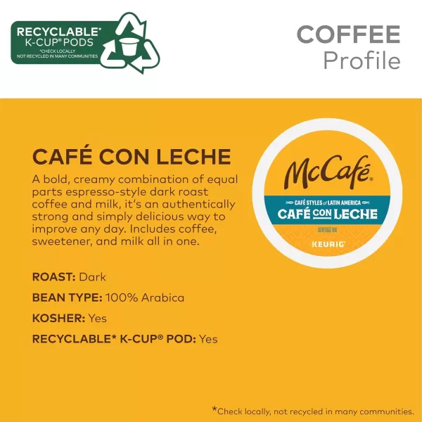 McCafe Classic Collection SingleServe Coffee KCup Pods Classic Collection Variety Pack 40 CountCaf con Leche 1 Count Pack of 20