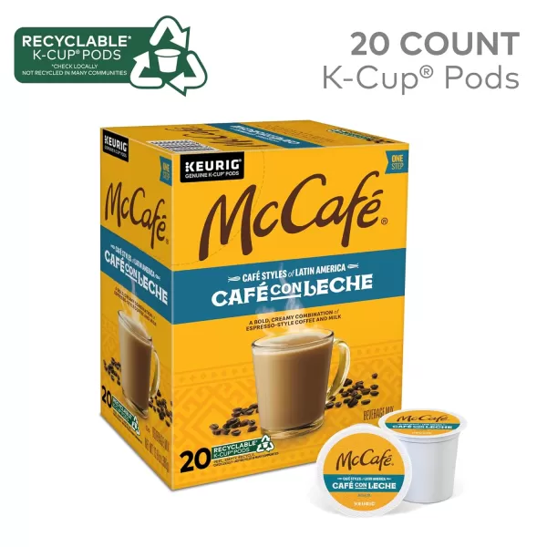 McCafe Classic Collection SingleServe Coffee KCup Pods Classic Collection Variety Pack 40 CountCaf con Leche 1 Count Pack of 20