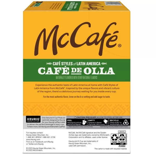 McCafe Classic Collection SingleServe Coffee KCup Pods Classic Collection Variety Pack 40 CountCaf de Olla 20 Count Pack of 1