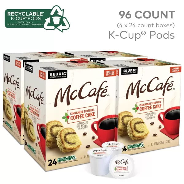 McCafe Classic Collection SingleServe Coffee KCup Pods Classic Collection Variety Pack 40 CountCinnamon Streusel 24 Count Pack of 4