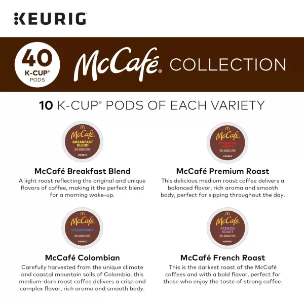 McCafe Classic Collection SingleServe Coffee KCup Pods Classic Collection Variety Pack 40 CountMcCaf Classic Collection 40 Count