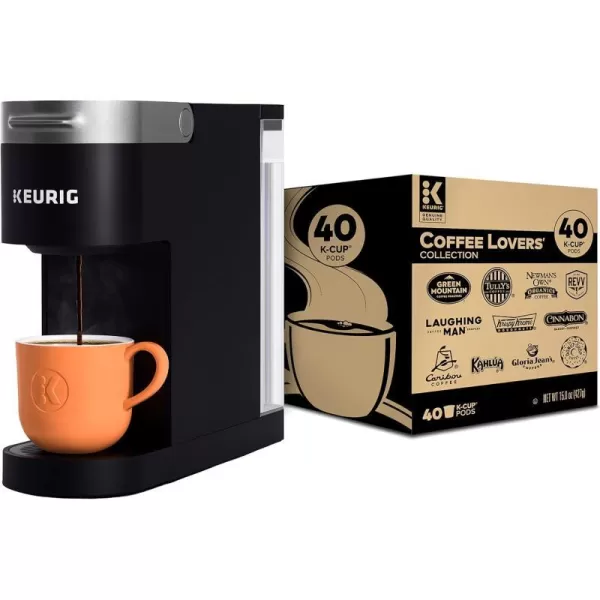 Keurig KSlim Single Serve Coffee Maker with McCaf Classic Collection Variety Pack 40 Count KCup PodsKSlim  Coffee Lovers Variety Pack 40ct KCup Pods