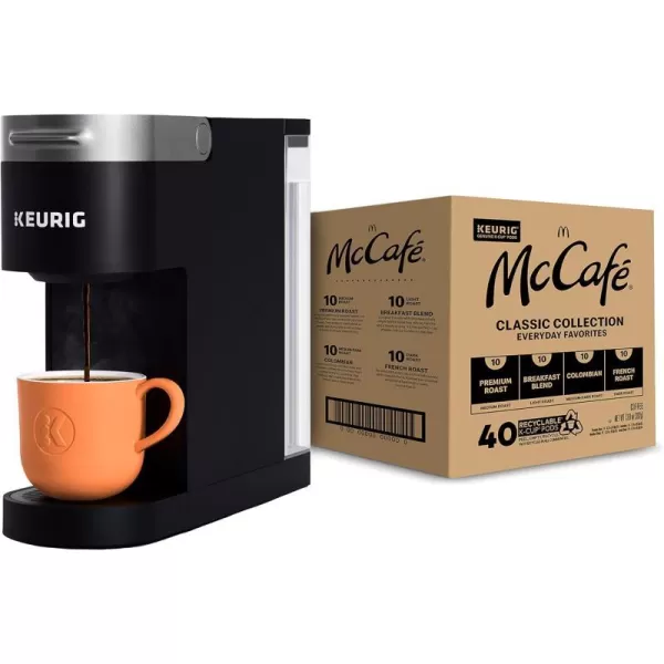 Keurig KSlim Single Serve Coffee Maker with McCaf Classic Collection Variety Pack 40 Count KCup PodsKSlim  McCaf 40ct KCup Pods