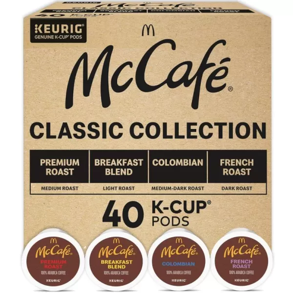 McCafe Classic Collection SingleServe Coffee KCup Pods Classic Collection Variety Pack 40 CountMcCaf Classic Collection 40 Count