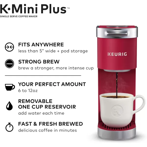 Keurig KMini Plus Single Serve KCup Pod Coffee Maker BlackCardinal Red