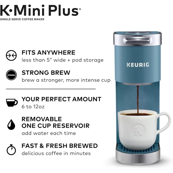 Keurig KMini Plus Single Serve KCup Pod Coffee Maker BlackEvening Teal