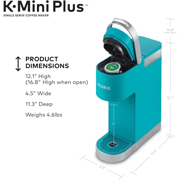 Keurig KMini Plus Single Serve KCup Pod Coffee Maker BlackEvening Teal